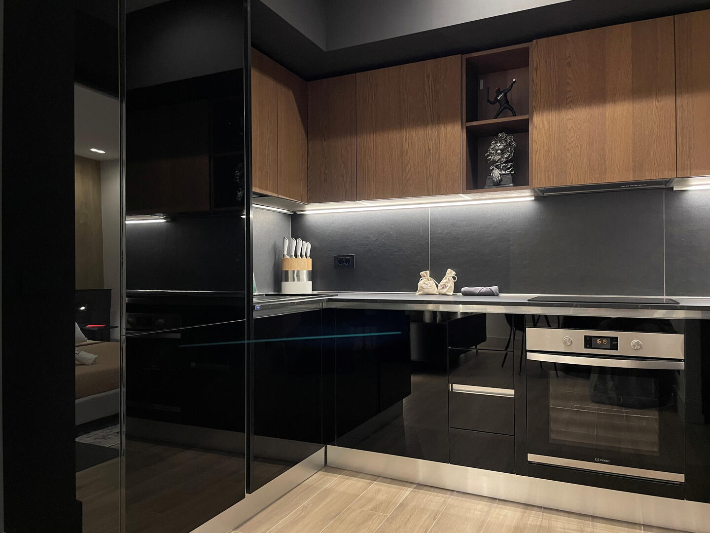Sleek modern kitchen with all amenities you may need